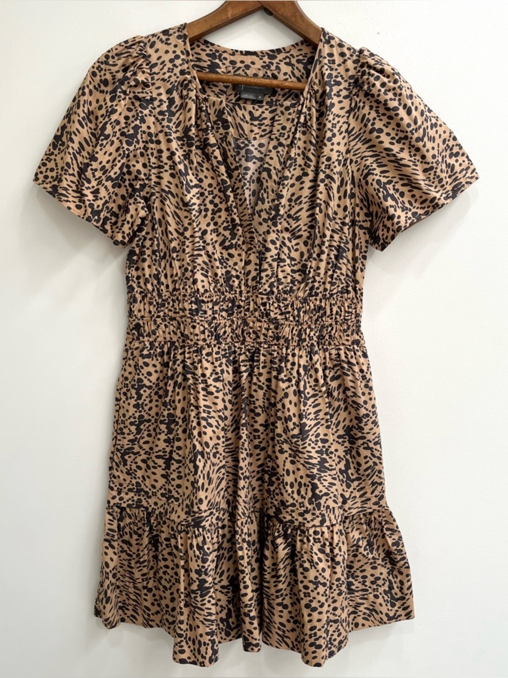Anthropologie Somerset Mini Animal Print Dress Worn On TV Bestseller Medium